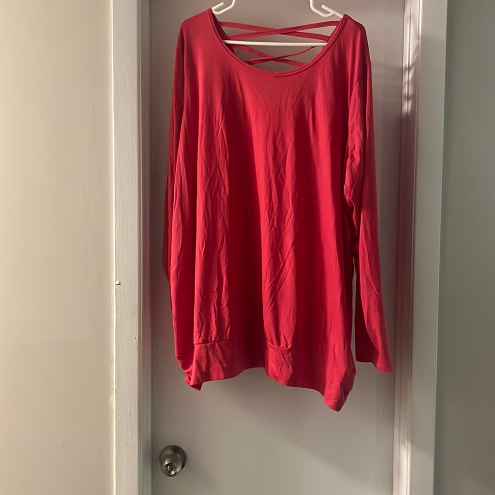 Pink long sleeve casual shirt 3X